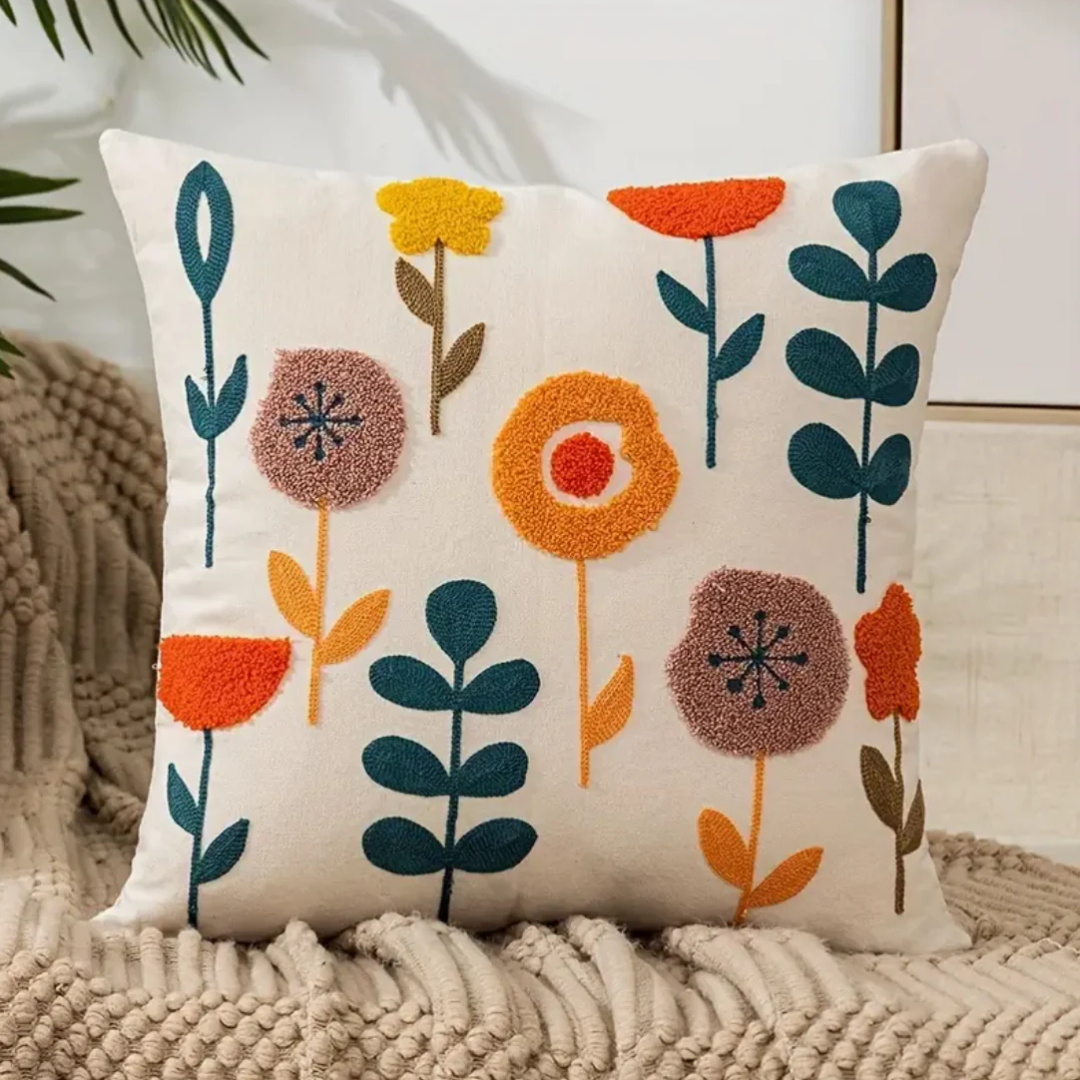 Floral Print Decorative Throw Pillow For Sofa Living Room C NALANI