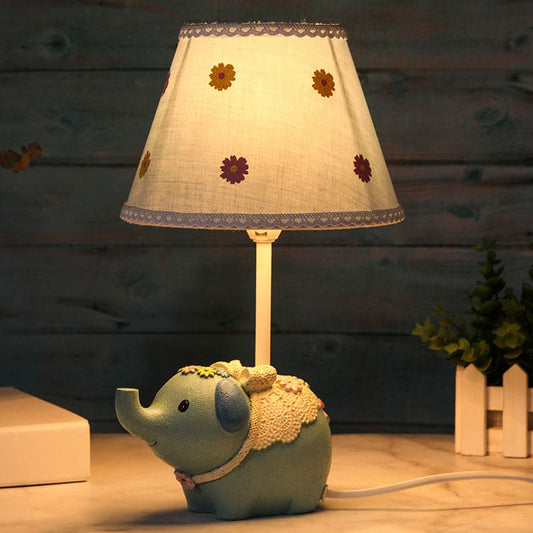 Floral Table Lamp With Elephant Base For Elegant Decor NALANI