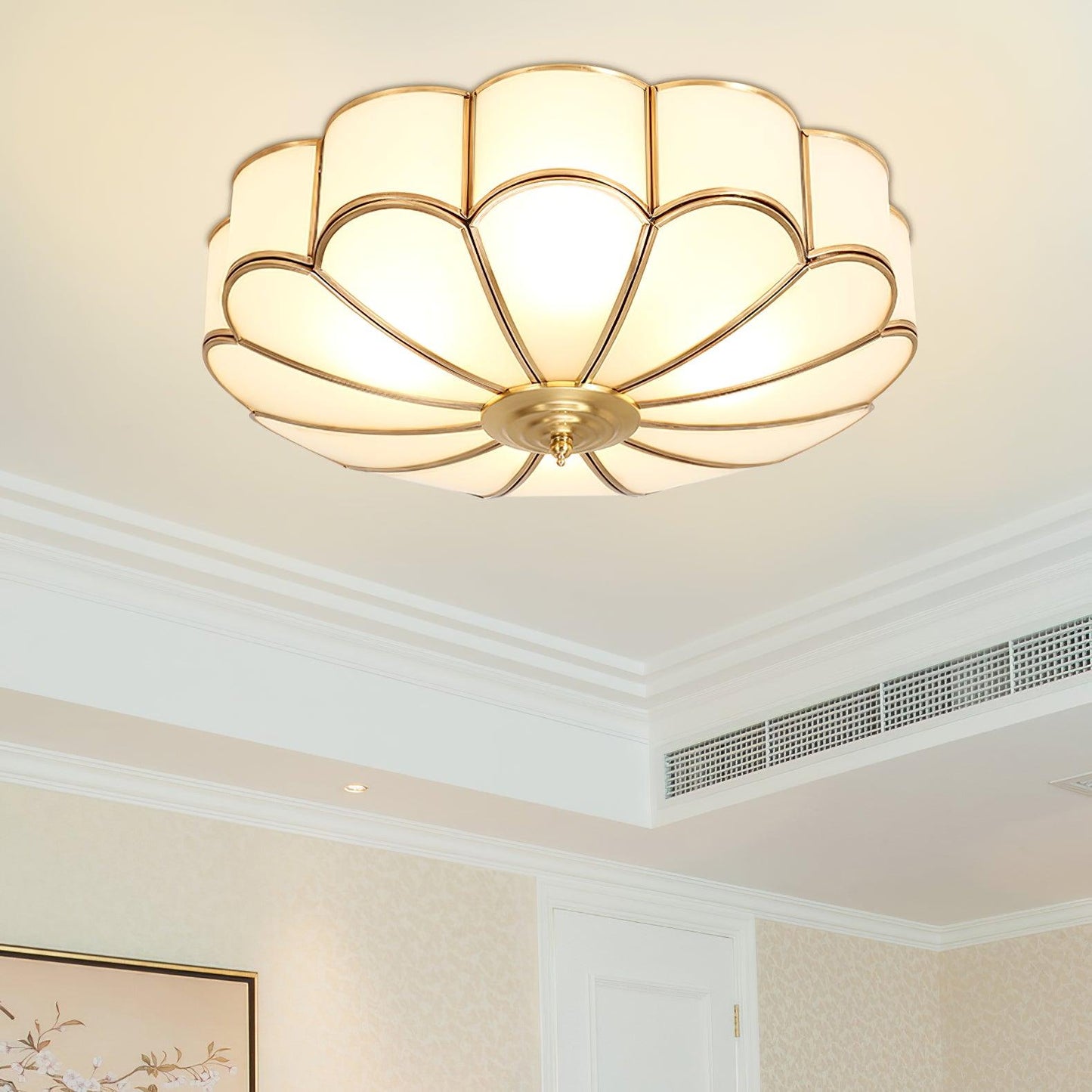 Flower Shape Glass Recessed Ceiling Light With Frosted Glow NALANI