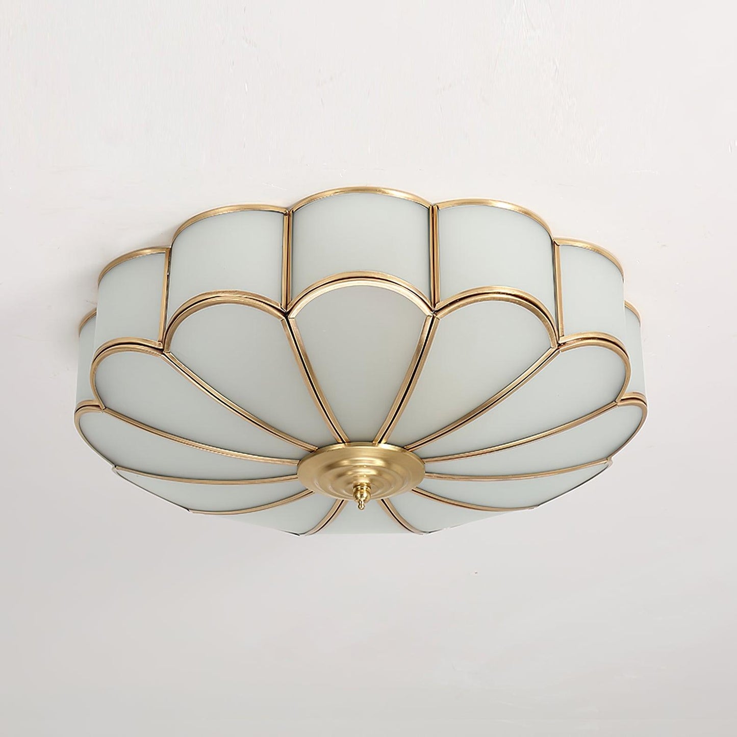 Flower Shape Glass Recessed Ceiling Light With Frosted Glow Brass NALANI