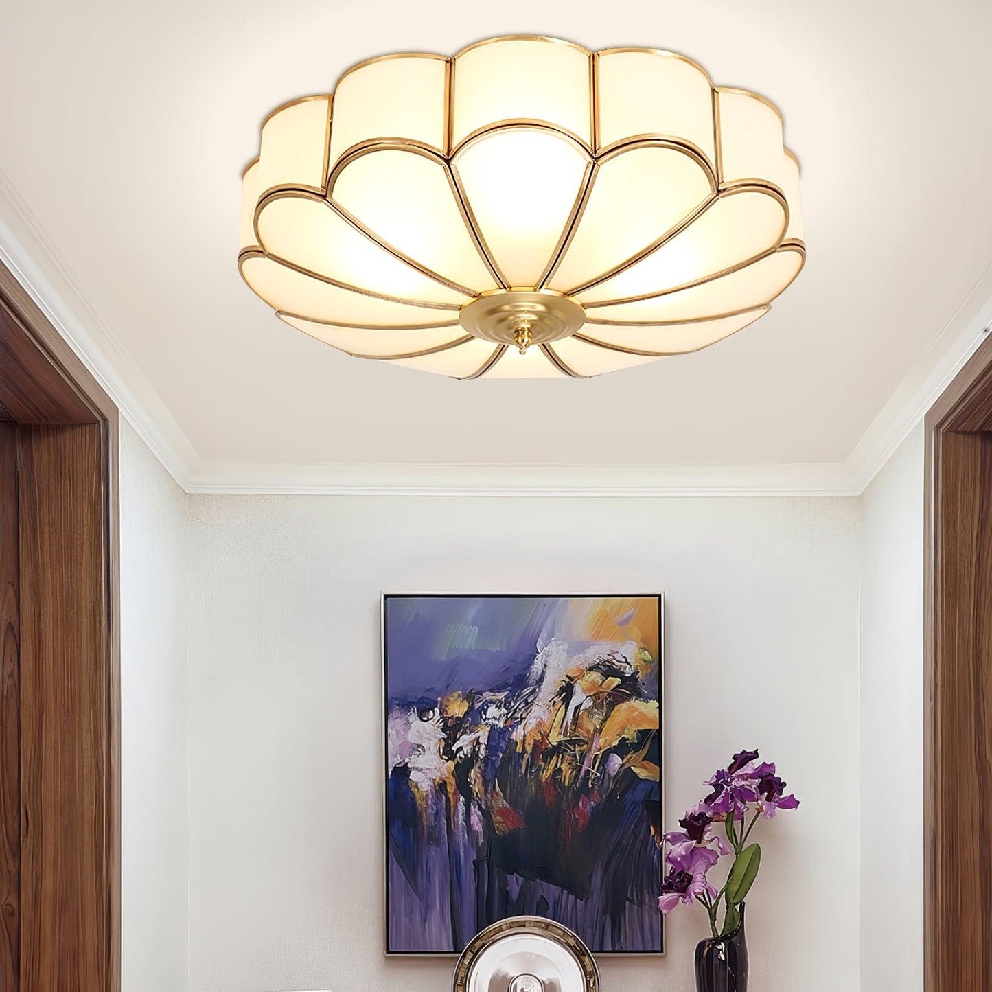 Flower Shape Glass Recessed Ceiling Light With Frosted Glow NALANI