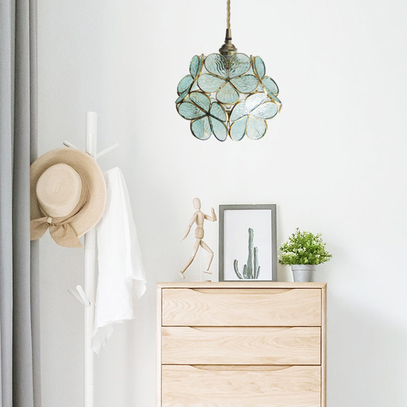 Flower Stained Glass Pendant Ceiling Light 1 Light Fixture NALANI