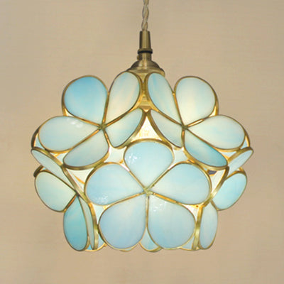 Flower Stained Glass Pendant Ceiling Light 1 Light Fixture NALANI