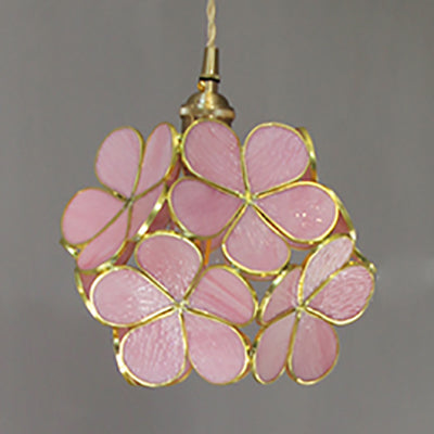Flower Stained Glass Pendant Ceiling Light 1 Light Fixture NALANI