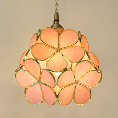 Flower Stained Glass Pendant Ceiling Light 1 Light Fixture NALANI