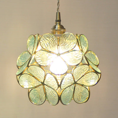 Flower Stained Glass Pendant Ceiling Light 1 Light Fixture NALANI