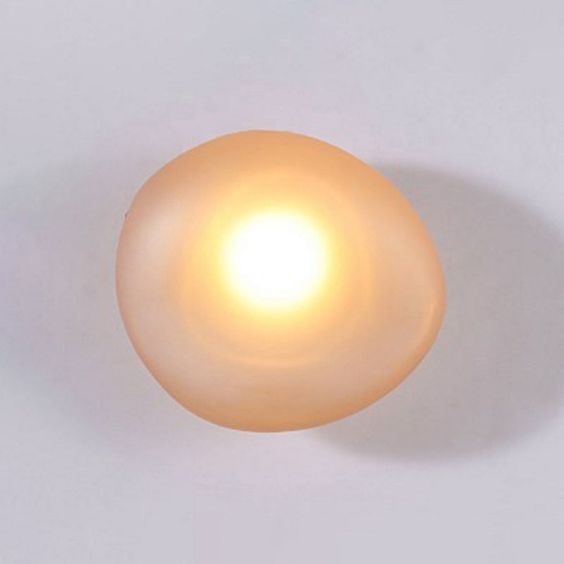 Frosted Glass Cobblestone Wall Sconce Art Deco 1 Light Amber Globe NALANI