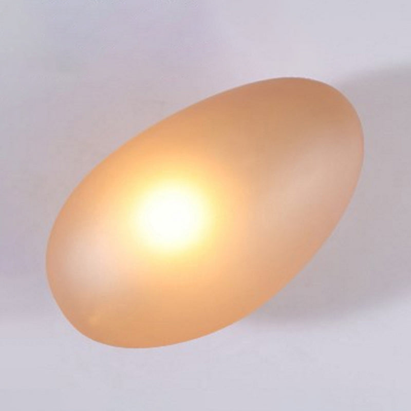 Frosted Glass Cobblestone Wall Sconce Art Deco 1 Light Amber Oval NALANI