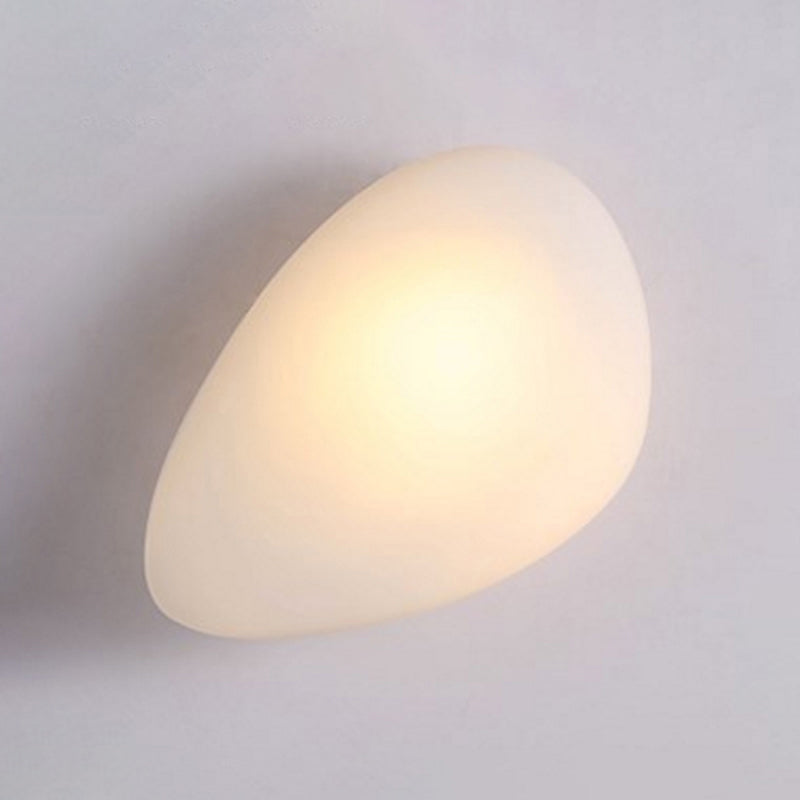 Frosted Glass Cobblestone Wall Sconce Art Deco 1 Light White Fillet NALANI