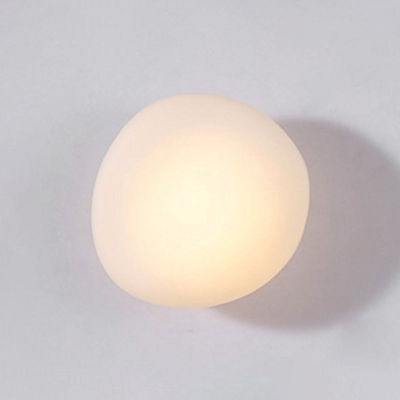 Frosted Glass Cobblestone Wall Sconce Art Deco 1 Light White Globe NALANI