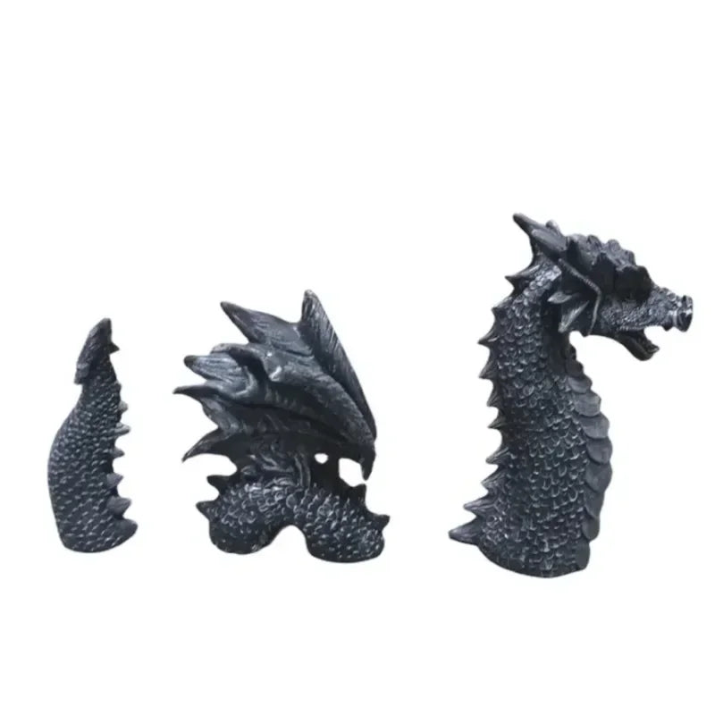 Giant Wooden Dragon Sculpture for Gothic Garden Decor SEREIN