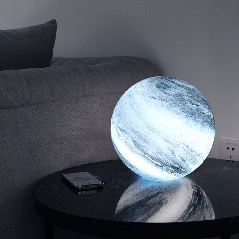 Glass Moon Sphere Night Light For Home Decor Ambiance NALANI