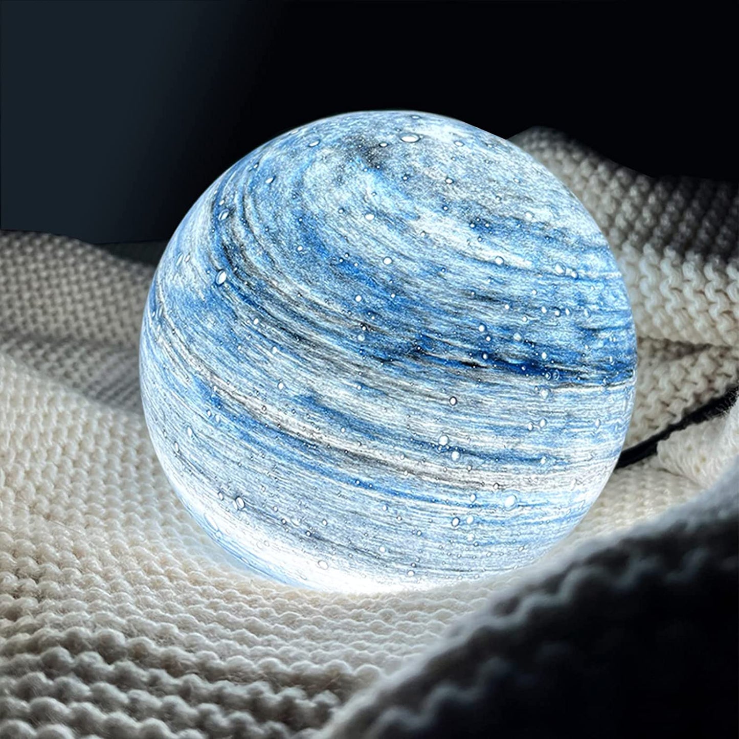 Glass Moon Sphere Night Light For Home Decor Ambiance NALANI