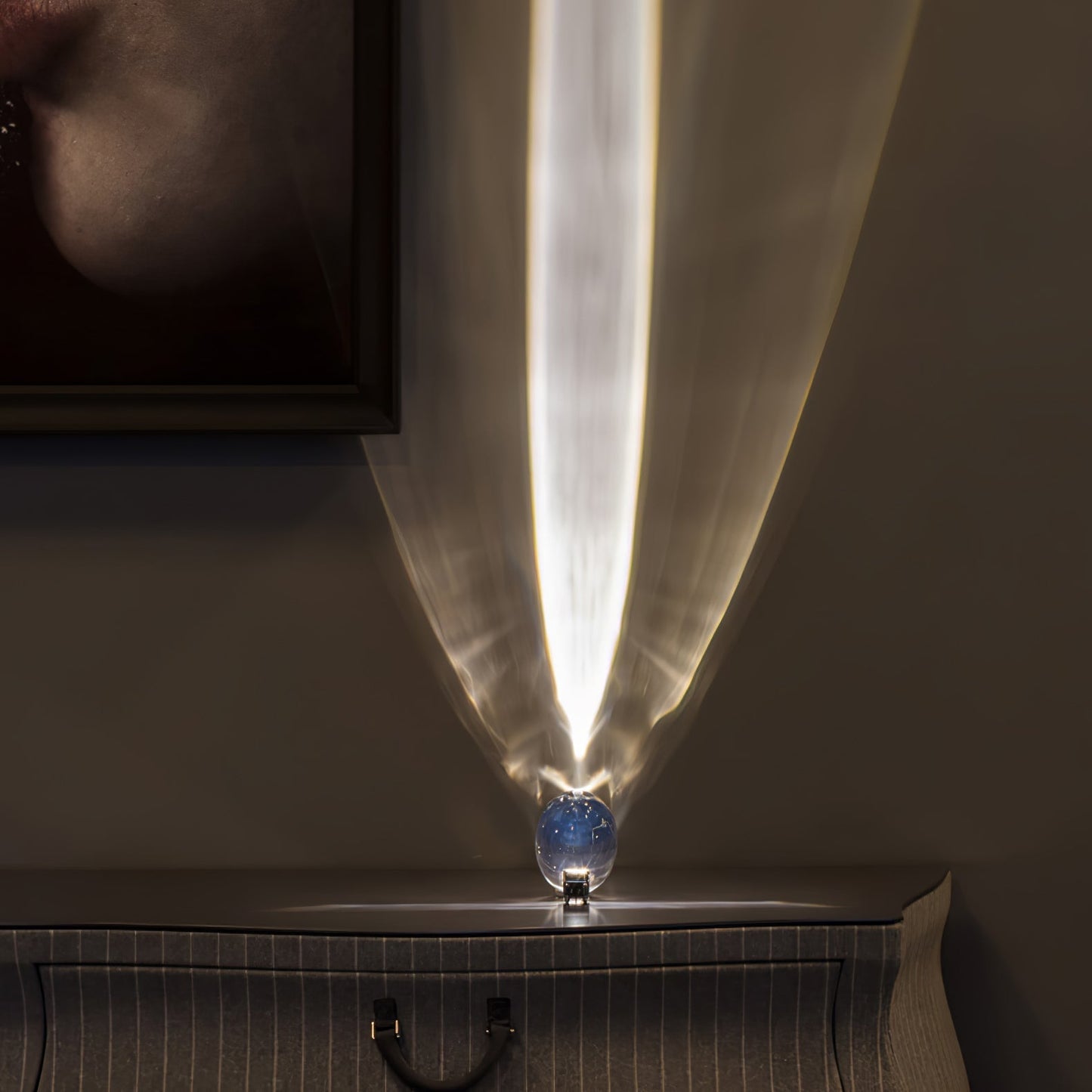Glass Oval Stone Table Lamp Indian Inspired Ambient Lighting NALANI