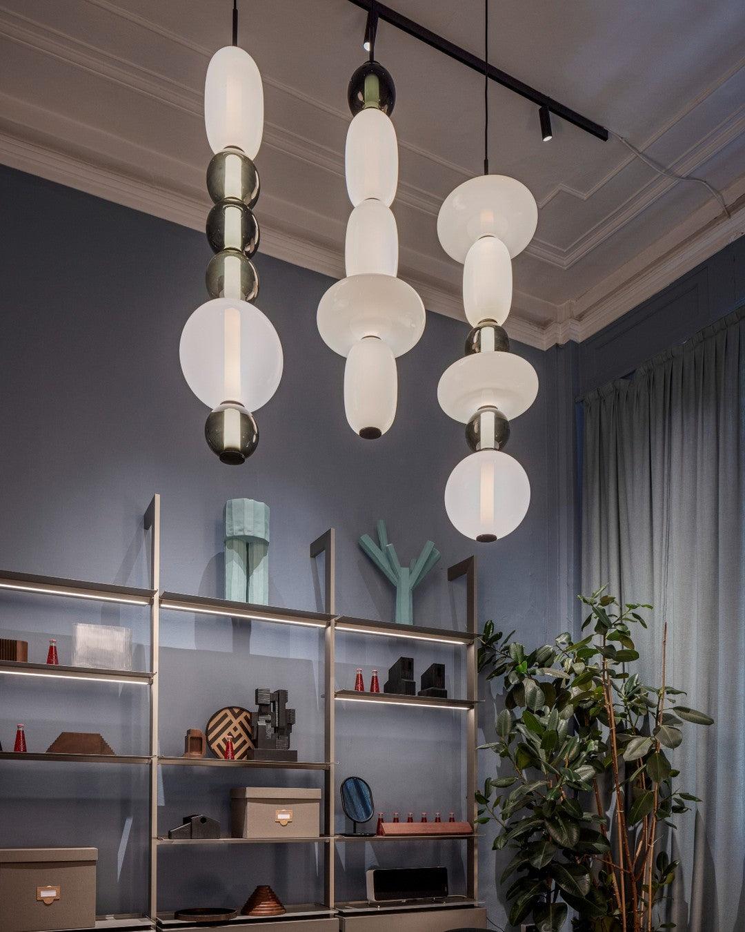 Glass Pendant Light With Multicolor Jar Shade In Earth Tones NALANI