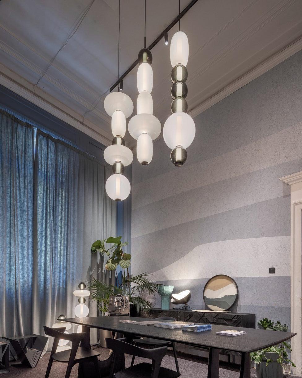 Glass Pendant Light With Multicolor Jar Shade In Earth Tones NALANI