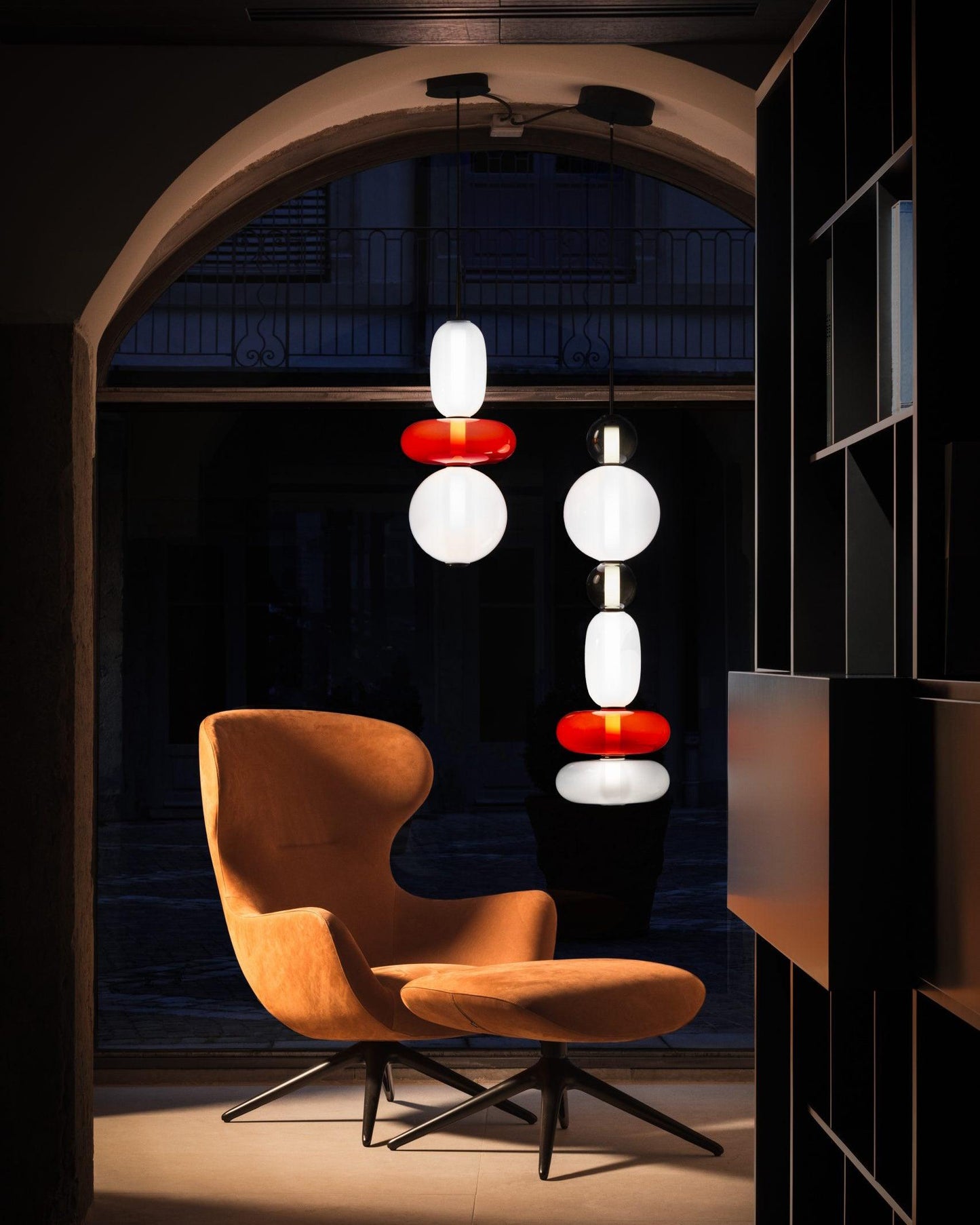 Glass Pendant Light With Multicolor Jar Shade In Earth Tones NALANI