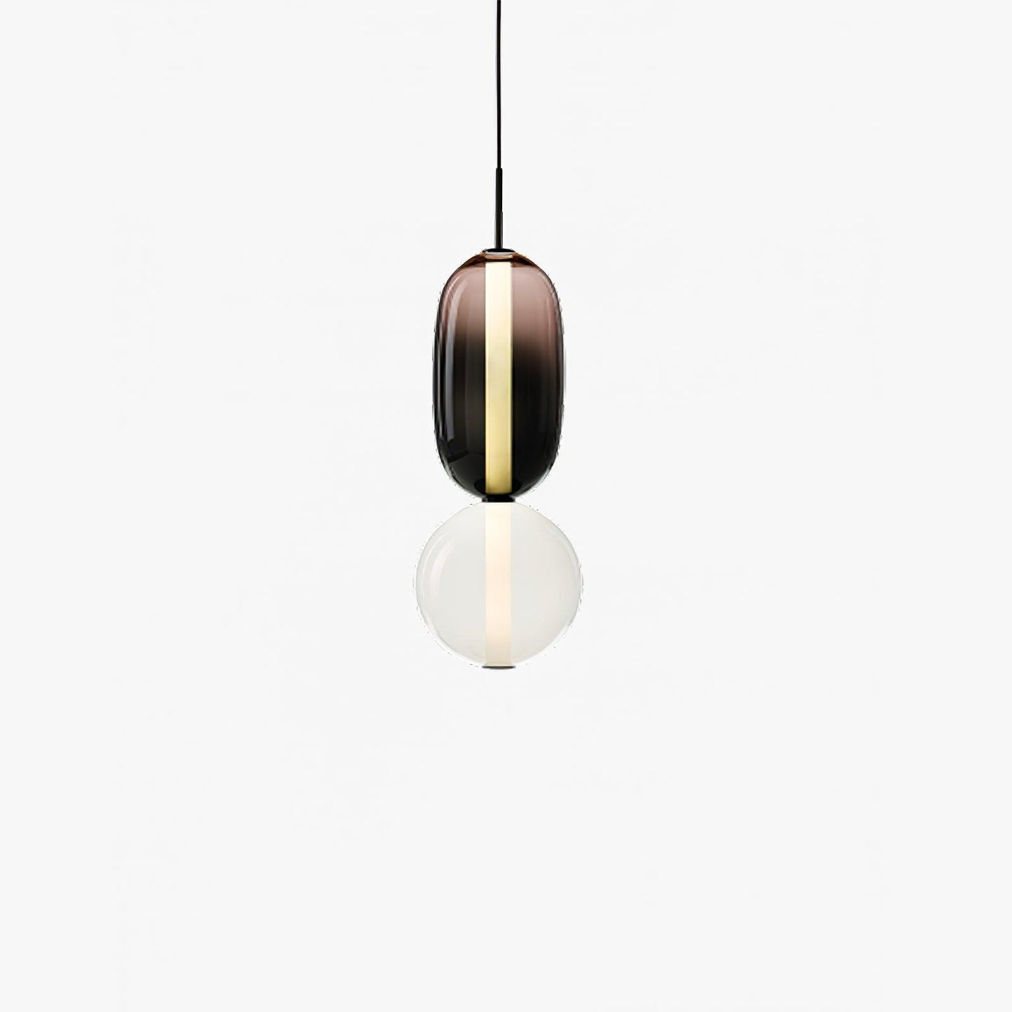 Glass Pendant Light With Multicolor Jar Shade In Earth Tones Model A ∅ ∅ 6.3″ x H 19.7″ Dia 16cm x H 50cm NALANI