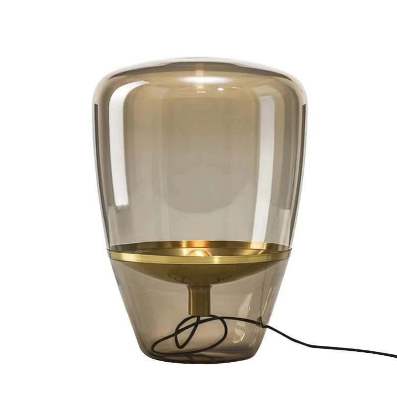 Glass Table Lamp For Living Room Elegant Indoor Lighting Beige NALANI