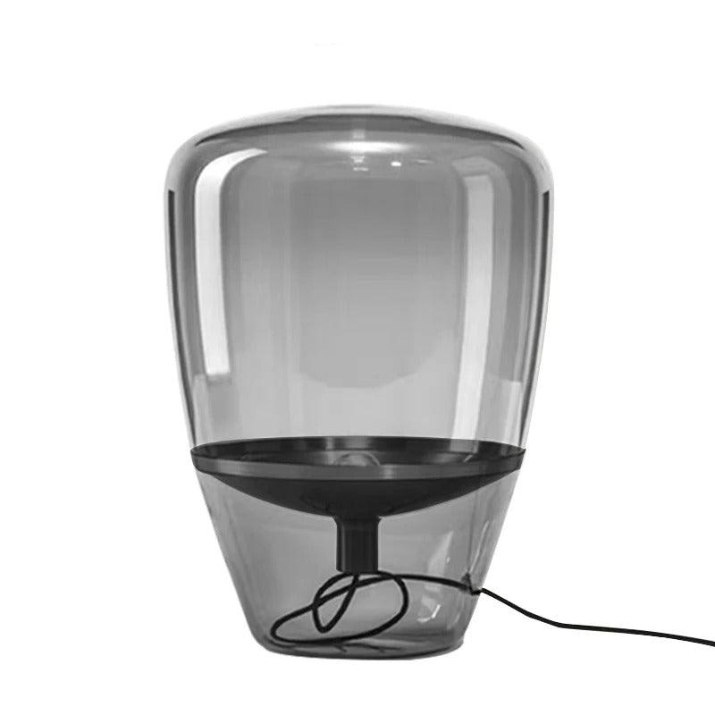 Glass Table Lamp For Living Room Elegant Indoor Lighting Grey NALANI