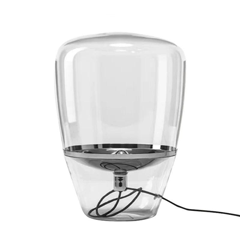 Glass Table Lamp For Living Room Elegant Indoor Lighting Silver NALANI