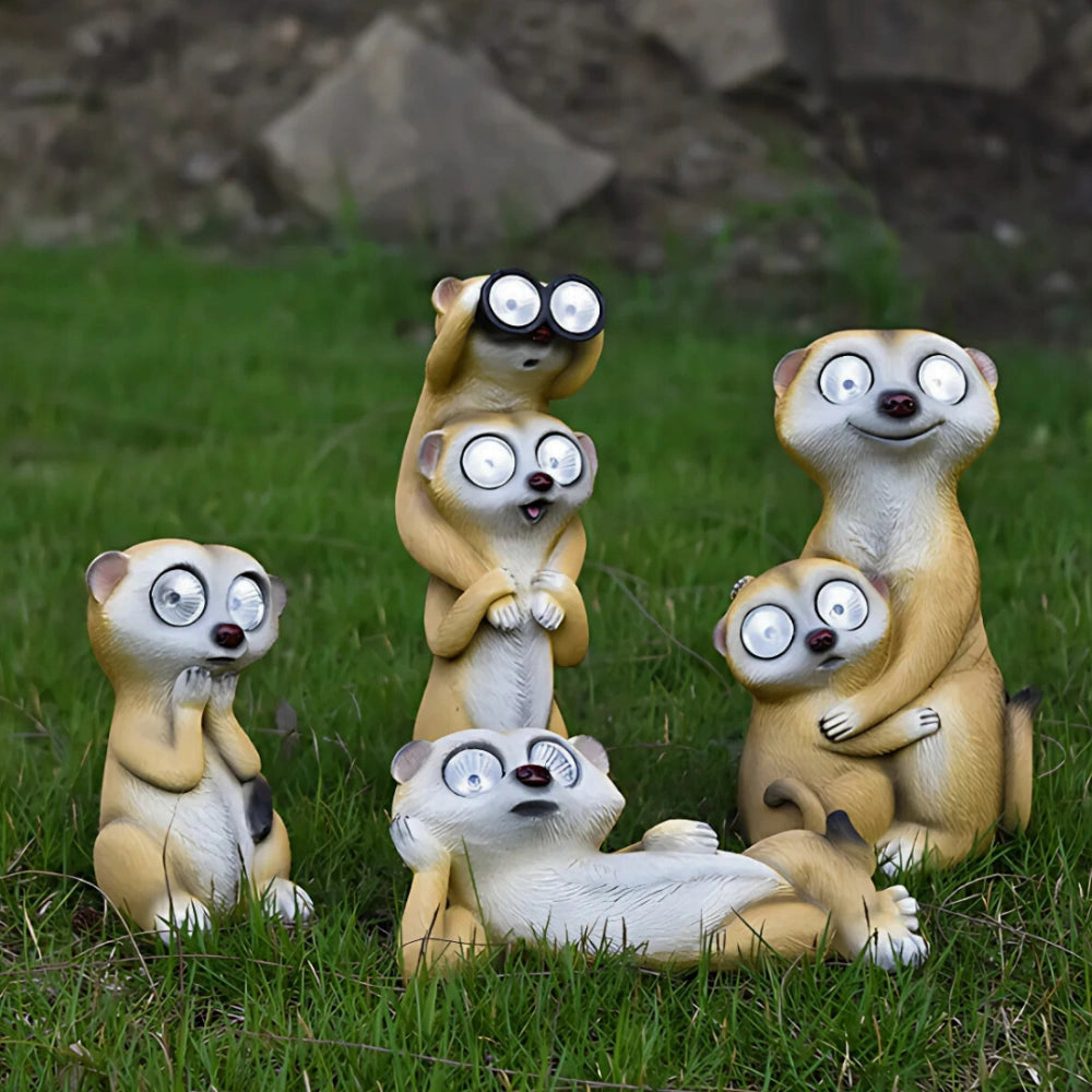 Glowing Meerkat Light Figures for Outdoor Decor and Night Lighting NaLani