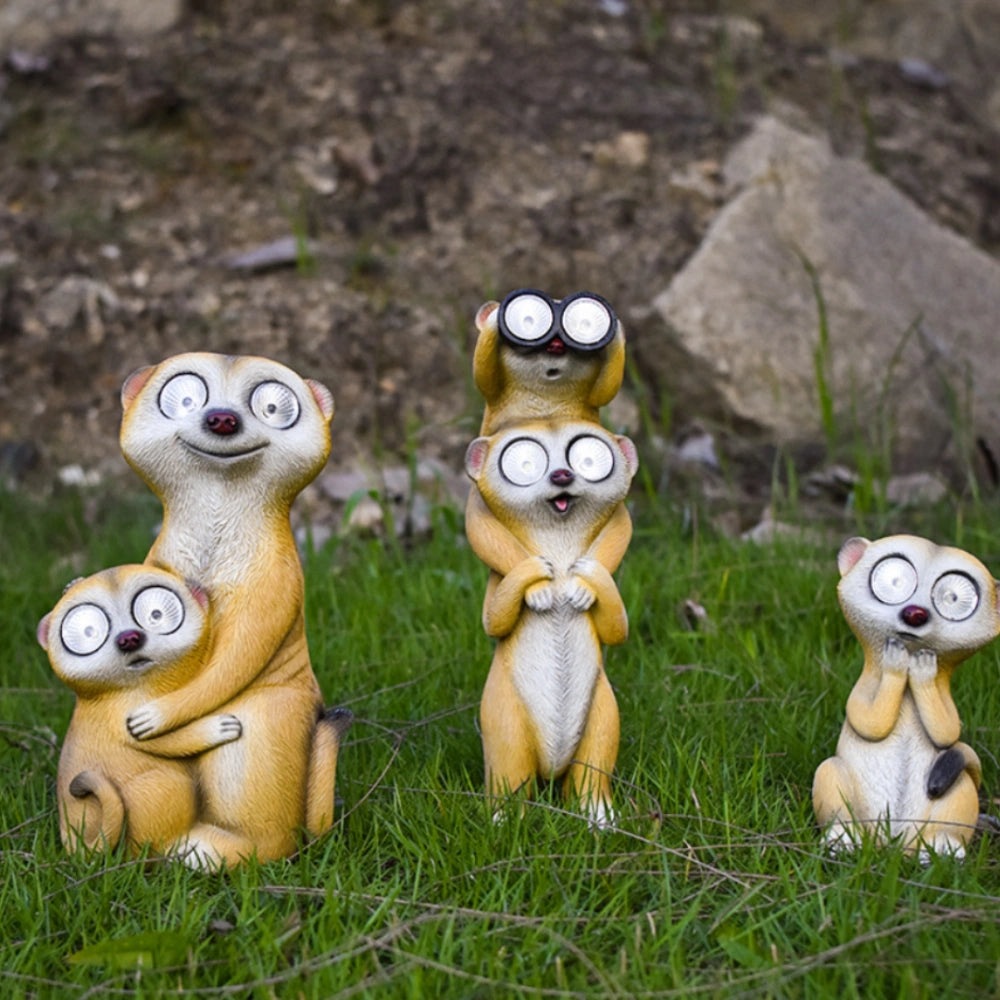 Glowing Meerkat Light Figures for Outdoor Decor and Night Lighting NaLani