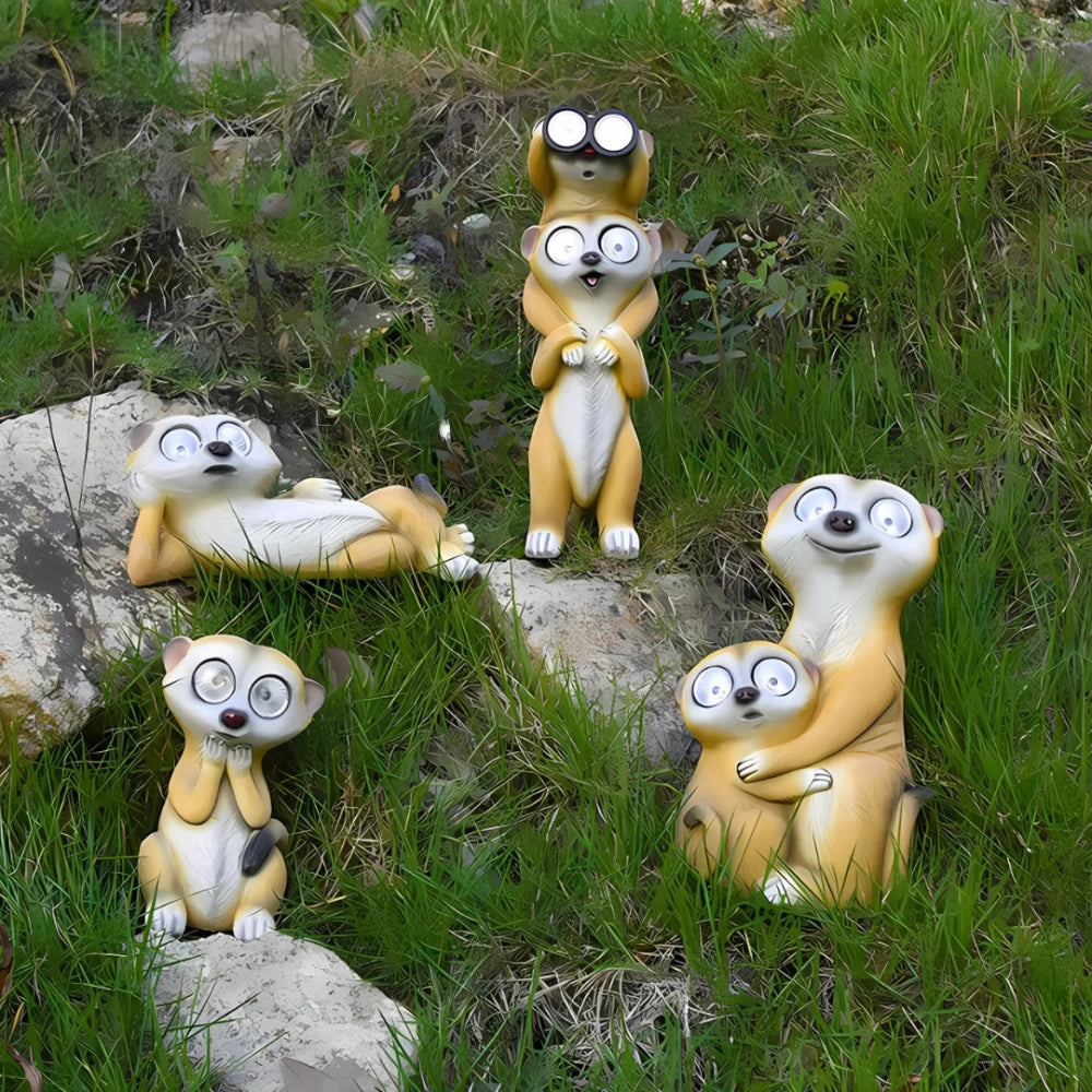 Glowing Meerkat Light Figures for Outdoor Decor and Night Lighting NaLani