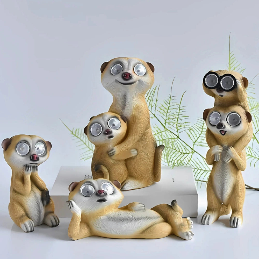 Glowing Meerkat Light Figures for Outdoor Decor and Night Lighting NaLani
