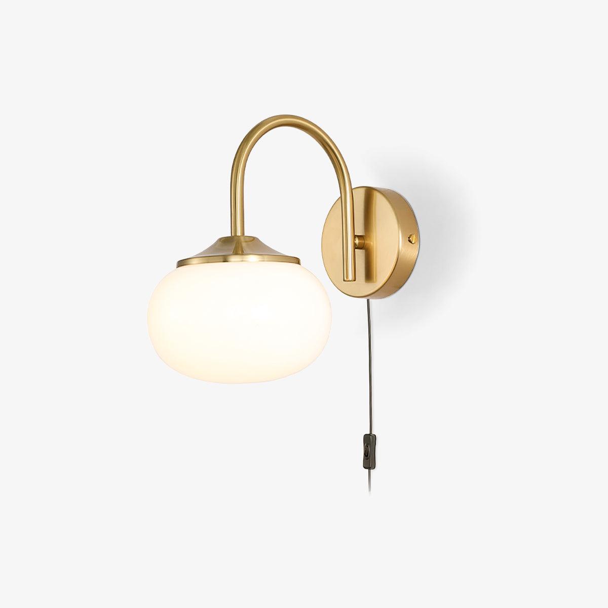 Gold Finish Plug In Sconce With Pink Glass Shade Decor NALANI