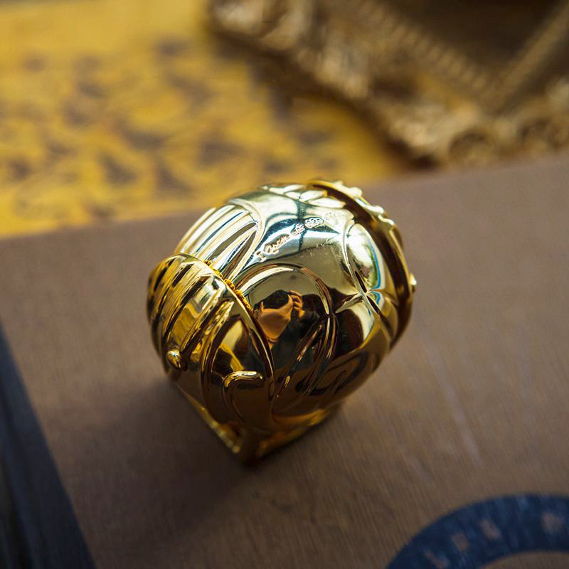 Gold Plated Treasure Ring Box Movable Luxury Jewelry Gold without wings NALANI