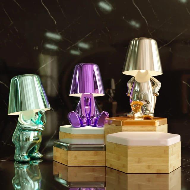 Gold Resin LED Desk Lamp With Thoughtful Design For Home NALANI