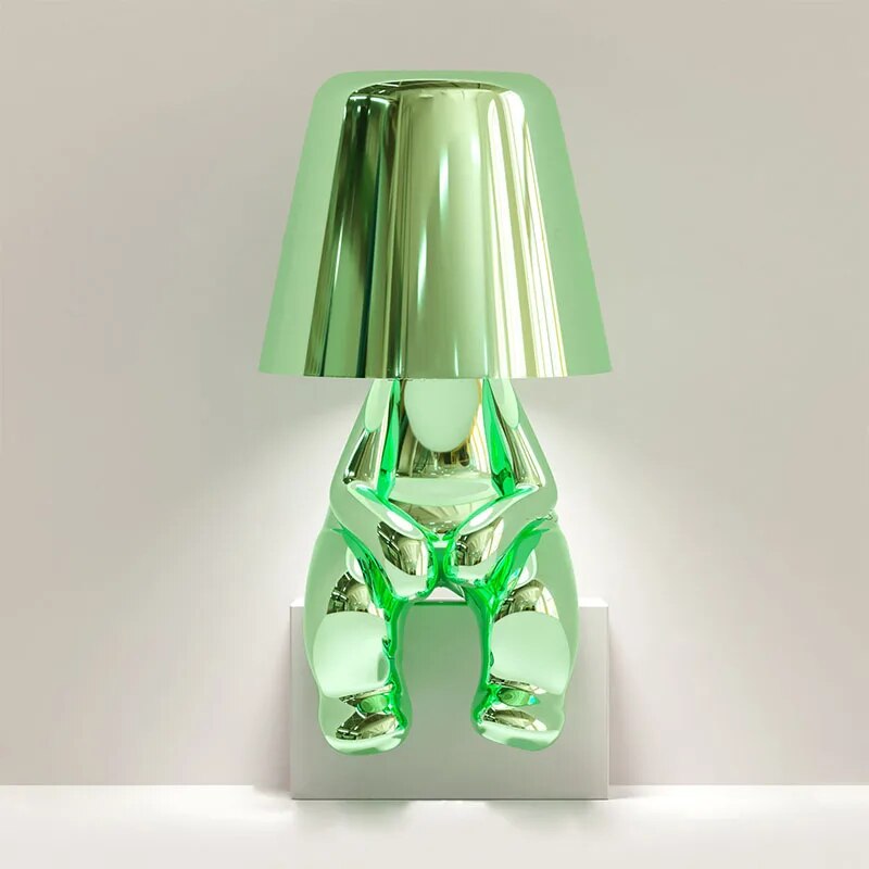 Gold Resin LED Desk Lamp With Thoughtful Design For Home Green NALANI