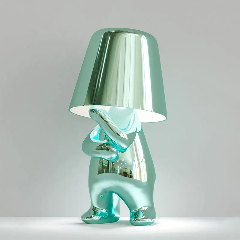 Gold Resin LED Desk Lamp With Thoughtful Design For Home Blue NALANI