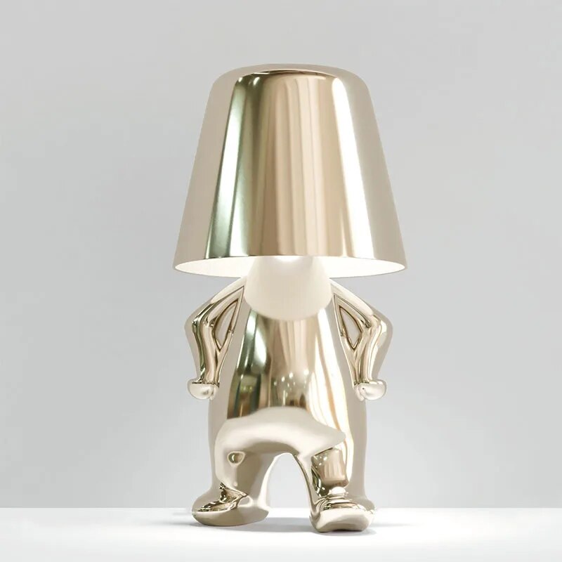 Gold Resin LED Desk Lamp With Thoughtful Design For Home Beige NALANI