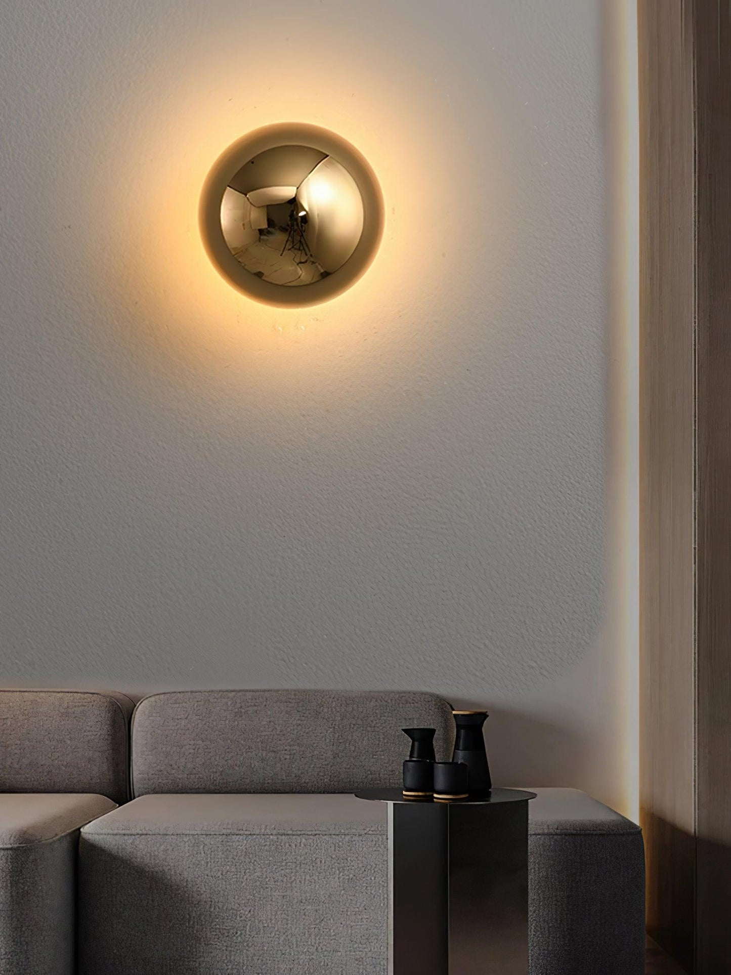 Gold Sphere Wall Sconce Modern Glass Lighting Fixture NALANI