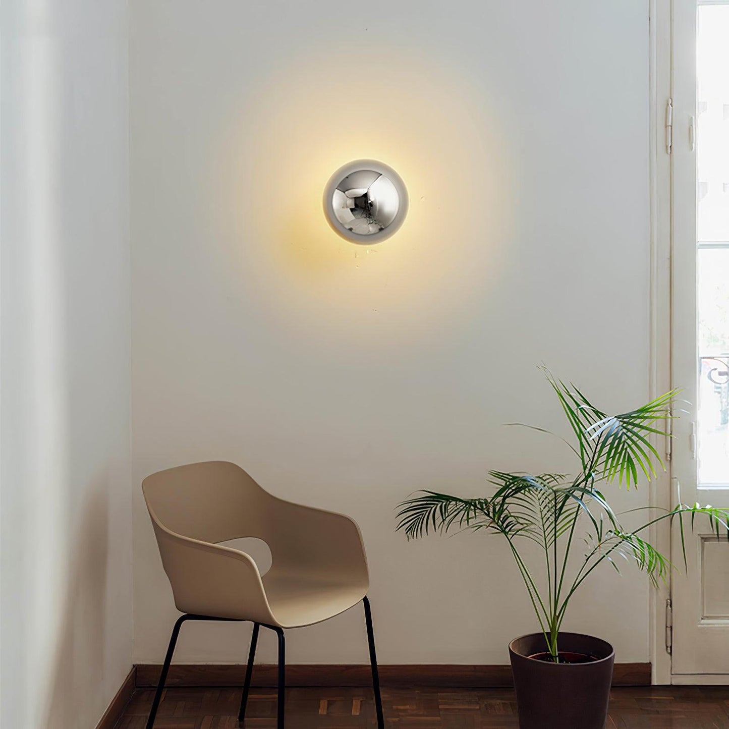 Gold Sphere Wall Sconce Modern Glass Lighting Fixture NALANI