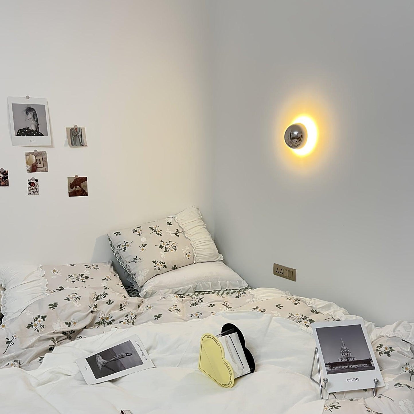 Gold Sphere Wall Sconce Modern Glass Lighting Fixture NALANI