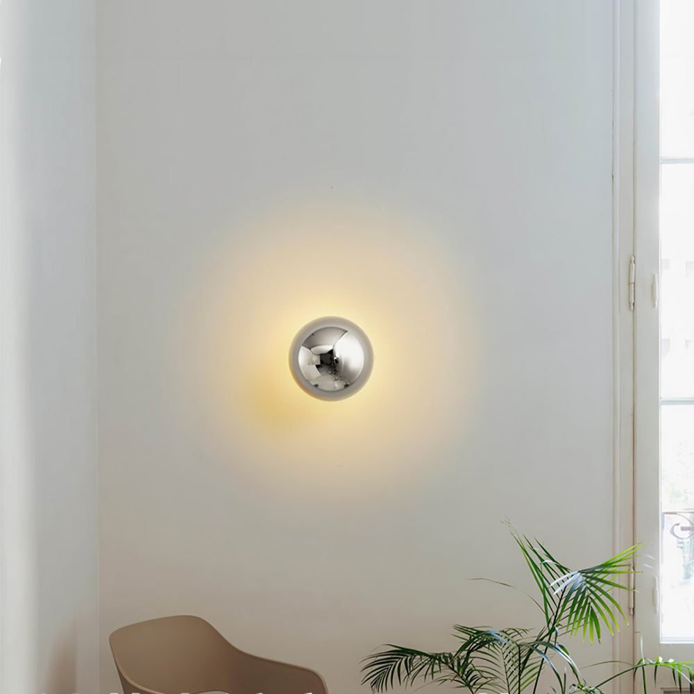 Gold Sphere Wall Sconce Modern Glass Lighting Fixture NALANI