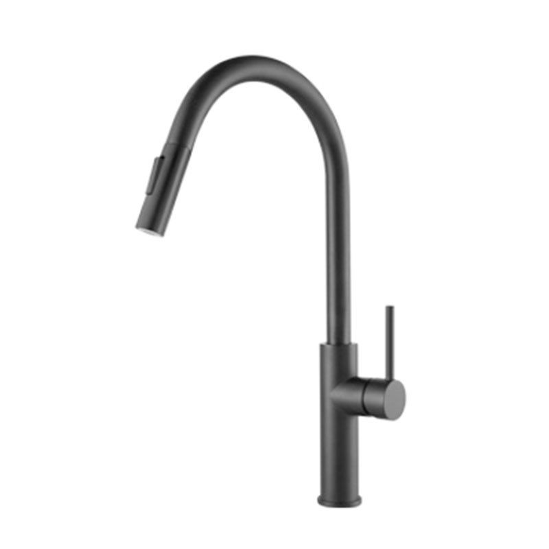 Gooseneck Copper Kitchen Faucet Single Handle Hot Cold NALANI