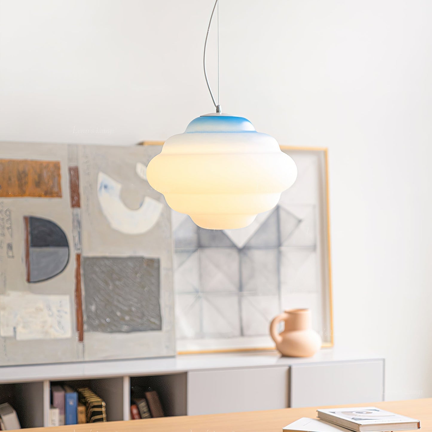 Gradient Cloudy Pendant Lamp Frosted Glass Soft Light NALANI
