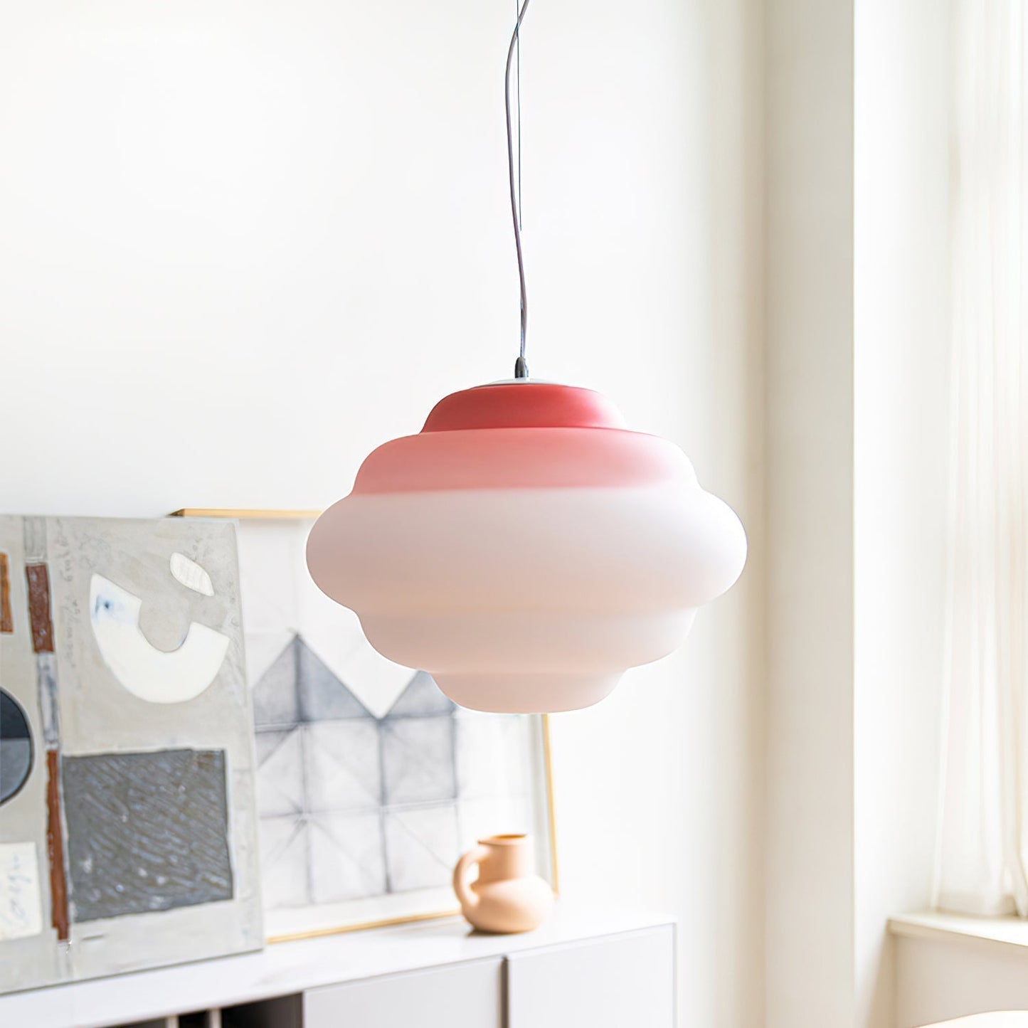 Gradient Cloudy Pendant Lamp Frosted Glass Soft Light NALANI