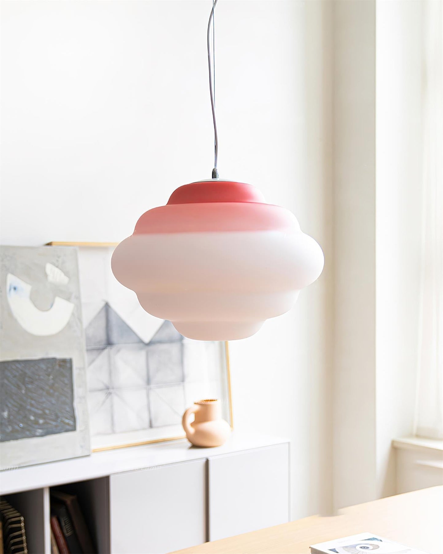 Gradient Cloudy Pendant Lamp Frosted Glass Soft Light NALANI