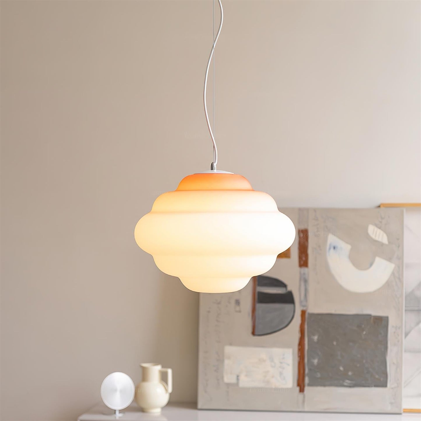 Gradient Cloudy Pendant Lamp Frosted Glass Soft Light NALANI