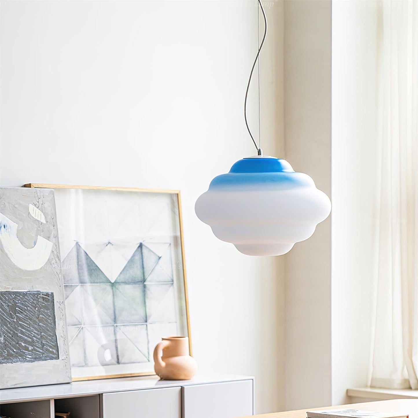 Gradient Cloudy Pendant Lamp Frosted Glass Soft Light NALANI
