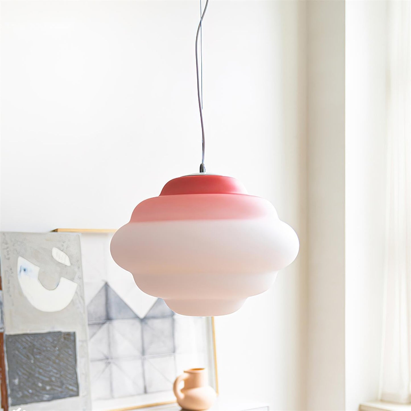 Gradient Cloudy Pendant Lamp Frosted Glass Soft Light NALANI