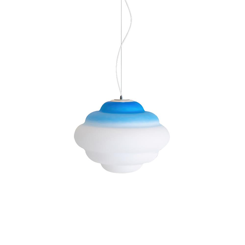 Gradient Cloudy Pendant Lamp Frosted Glass Soft Light Gradient Blue Día 15.7″ x H 11.8″ NALANI