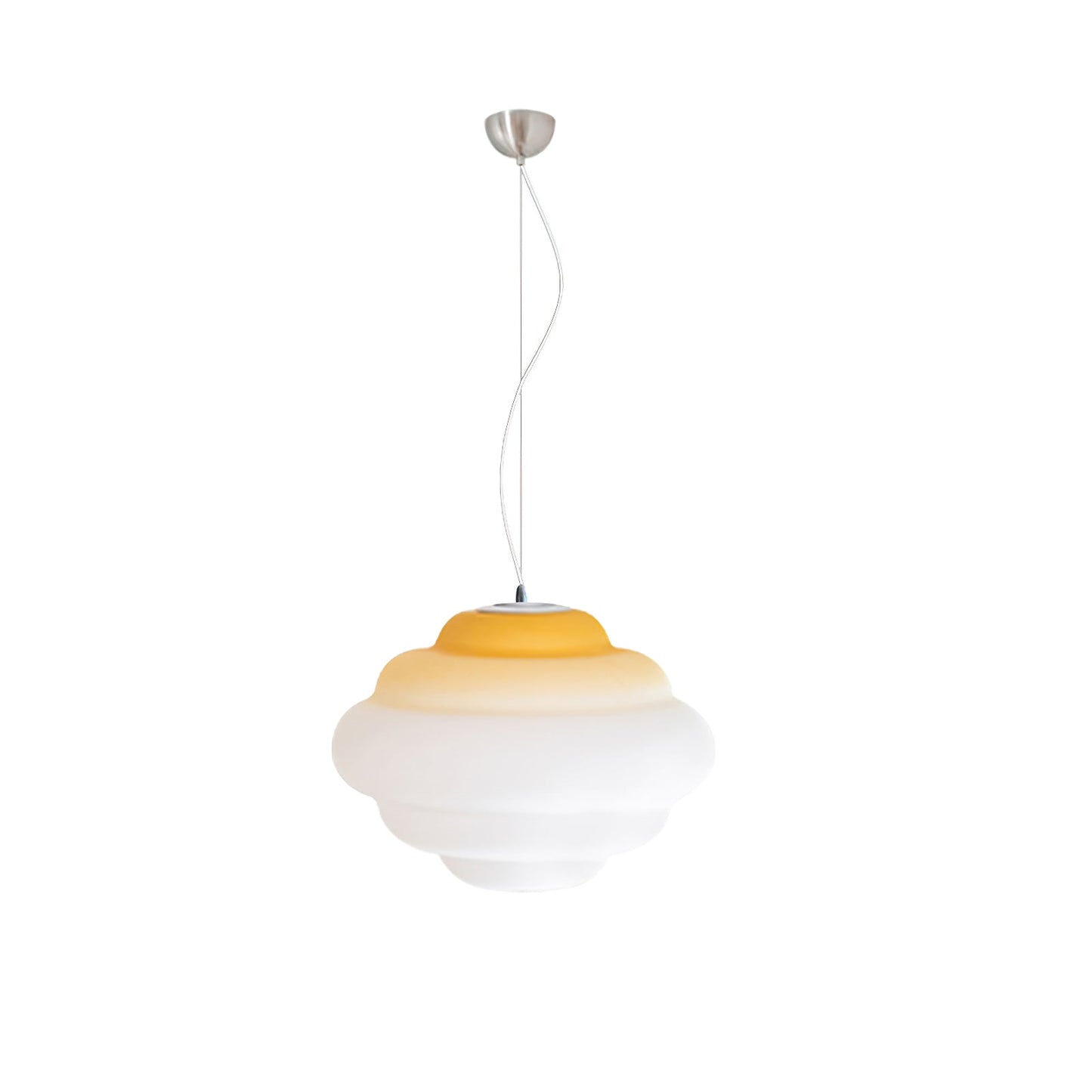 Gradient Cloudy Pendant Lamp Frosted Glass Soft Light Gradient Yellow Día 15.7″ x H 11.8″ NALANI