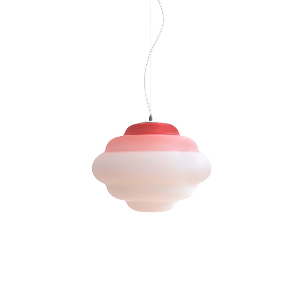 Gradient Cloudy Pendant Lamp Frosted Glass Soft Light Gradient Red Día 15.7″ x H 11.8″ NALANI