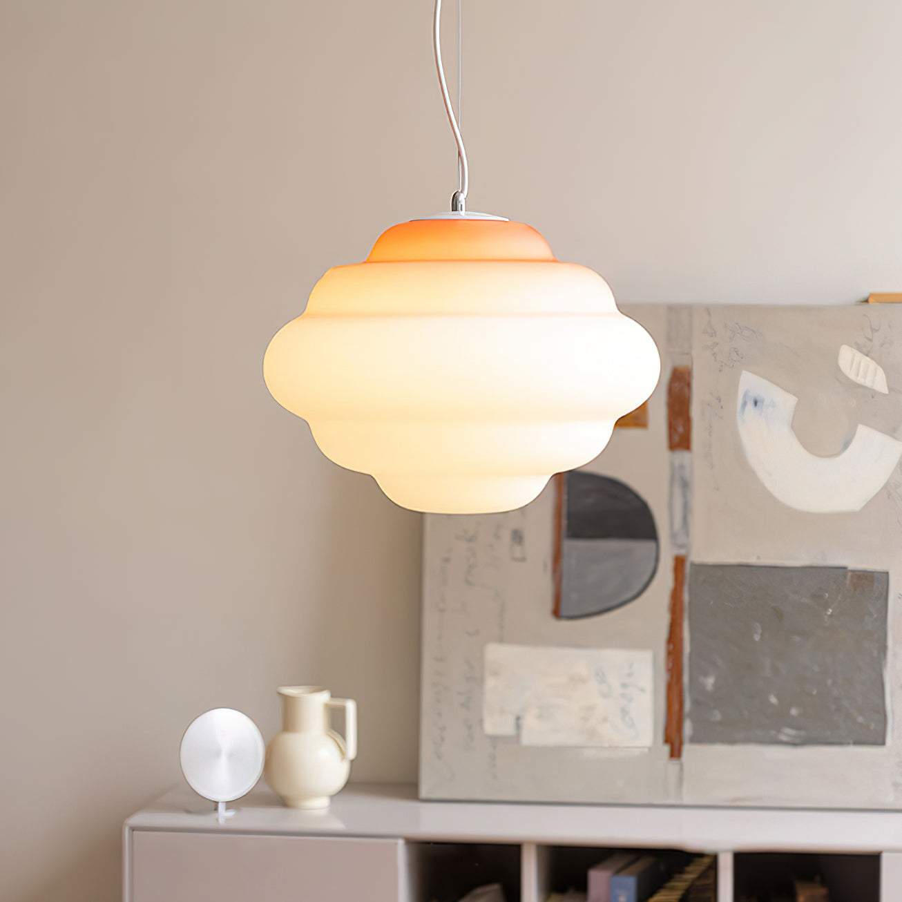 Gradient Cloudy Pendant Lamp Frosted Glass Soft Light NALANI